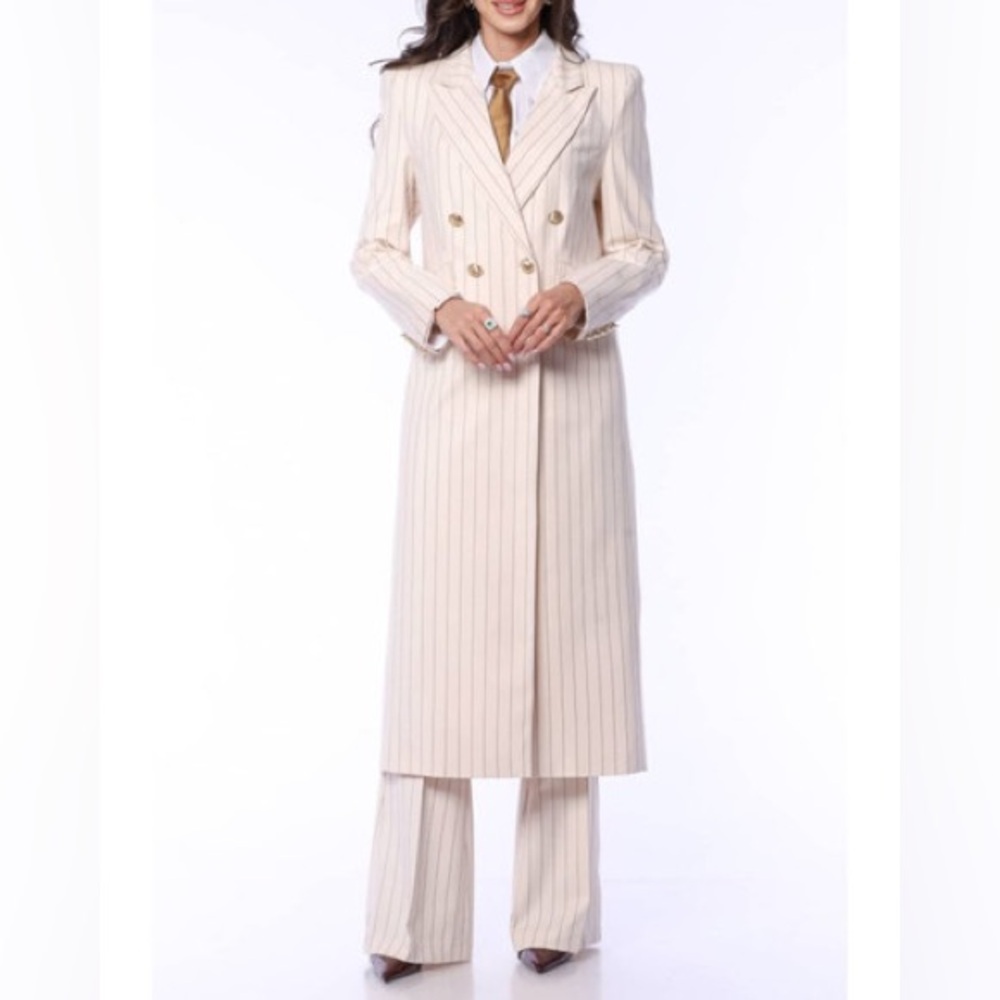 Vintage Pink Striped Pantsuit Set